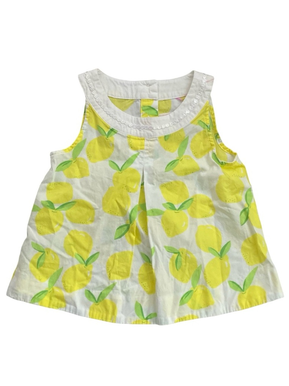Janie and Jack lemon print 100% cotton sleeveless summer tank top size 3